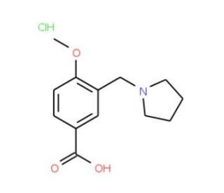 4-Methoxy-3-pyrrolidin-1-ylmethyl-benzoic acid hydrochloride - chemical structure image