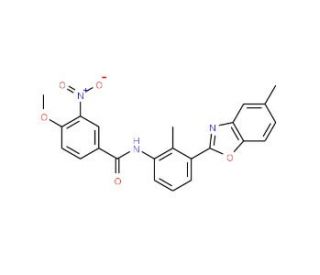 4-Methoxy-N-[2-methyl-3-(5-methyl-benzooxazol-2-yl)-phenyl]-3-nitro-benzamide - chemical structure image