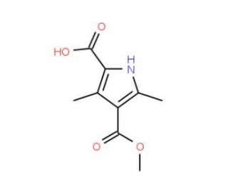 4-(methoxycarbonyl)-3,5-dimethyl-1H-pyrrole-2-carboxylic acid (CAS 50296-60-1) - chemical structure image
