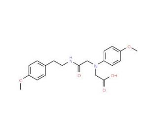 [(4-Methoxyphenyl)(2-{[2-(4-methoxyphenyl)ethyl]-amino}-2-oxoethyl)amino]acetic acid - chemical structure image