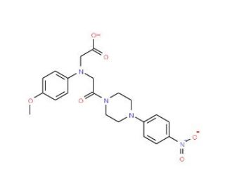 ((4-Methoxyphenyl){2-[4-(4-nitrophenyl)piperazin-1-yl]-2-oxoethyl}amino)acetic acid - chemical structure image