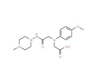 ((4-Methoxyphenyl){2-[(4-methylpiperazin-1-yl)-amino]-2-oxoethyl}amino)acetic acid - chemical structure image