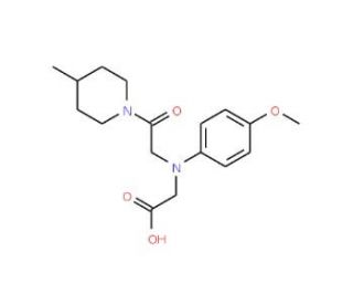 {(4-Methoxyphenyl)[2-(4-methylpiperidin-1-yl)-2-oxoethyl]amino}acetic acid - chemical structure image