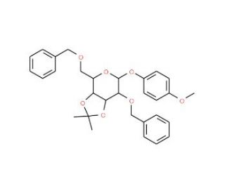 4-Methoxyphenyl 2,6-di-O-benzyl-3,4-O-isopropylidene-b-D-galactopyranose (CAS 159922-68-6) - chemical structure image