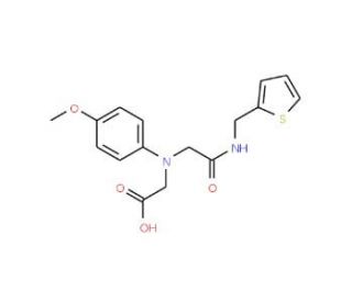((4-Methoxyphenyl){2-oxo-2-[(2-thienylmethyl)-amino]ethyl}amino)acetic acid - chemical structure image