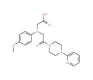 {(4-Methoxyphenyl)[2-oxo-2-(4-pyridin-2-ylpiperazin-1-yl)ethyl]amino}acetic acid - chemical structure image