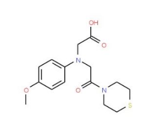 [(4-Methoxyphenyl)(2-oxo-2-thiomorpholin-4-ylethyl)amino]acetic acid - chemical structure image