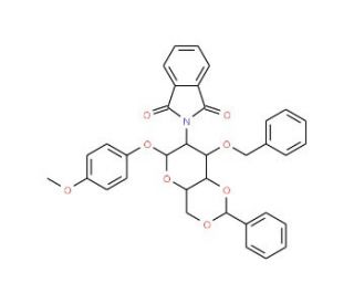4-Methoxyphenyl 3-O-benzyl-4,6-O-benzylidene-2-deoxy-2-phthalimido-b-D-glucopyranoside (CAS 129575-88-8) - chemical structure