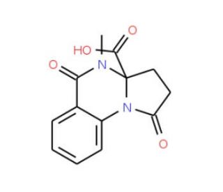 4-methyl-1,5-dioxo-2,3,4,5-tetrahydropyrrolo[1,2-a]quinazoline-3a(1H)-carboxylic acid - chemical structure image
