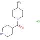 4-methyl-1-(piperidin-4-ylcarbonyl)piperidine hydrochloride - chemical structure image