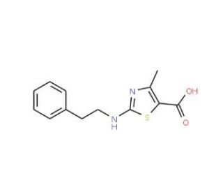 4-methyl-2-[(2-phenylethyl)amino]-1,3-thiazole-5-carboxylic acid (CAS 196797-64-5) - chemical structure image