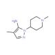 4-Methyl-2-(1-methyl-piperidin-4-yl)-2H-pyrazol-3-ylamine - chemical structure image