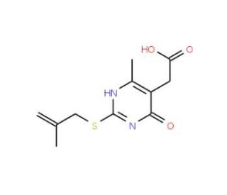 [4-Methyl-2-(2-methyl-allylsulfanyl)-6-oxo-1,6-dihydro-pyrimidin-5-yl]-acetic acid - chemical structure image