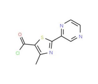 4-Methyl-2-(2-pyrazinyl)-1,3-thiazole-5-carbonyl chloride (CAS 257876-11-2) - chemical structure image