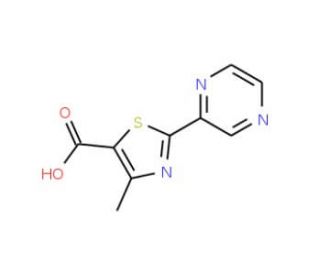 4-Methyl-2-(2-pyrazinyl)-1,3-thiazole-5-carboxylic acid (CAS 216959-92-1) - chemical structure image