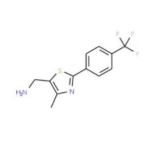 {4-Methyl-2-[4-(trifluoromethyl)phenyl]-1,3-thiazol-5-yl}methanamine (CAS 690632-25-8) - chemical structure image