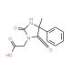 (4-methyl-2,5-dioxo-4-phenylimidazolidin-1-yl)acetic acid (CAS 726-88-5) - chemical structure image