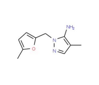 4-Methyl-2-(5-methyl-furan-2-ylmethyl)-2H-pyrazol-3-ylamine - chemical structure image