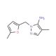 4-Methyl-2-(5-methyl-furan-2-ylmethyl)-2H-pyrazol-3-ylamine - chemical structure image