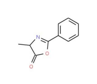 4-Methyl-2-phenyl-2-oxazoline-5-one (CAS 90361-55-0) - chemical structure image