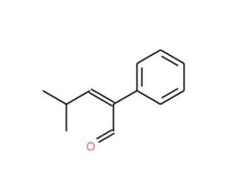 4-Methyl-2-phenyl-2-pentenal, (E)+(Z) (CAS 26643-91-4) - chemical structure image