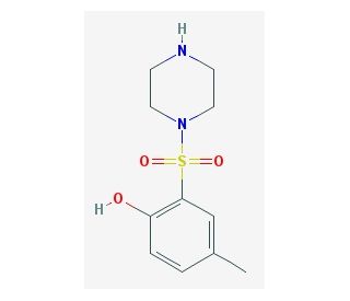 4-methyl-2-(piperazine-1-sulfonyl)phenol - chemical structure image