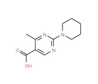 4-Methyl-2-piperidin-1-yl-pyrimidine-5-carboxylic acid (CAS 924872-01-5) - chemical structure image