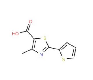 4-methyl-2-thien-2-yl-1,3-thiazole-5-carboxylic acid (CAS 209540-08-9) - chemical structure image