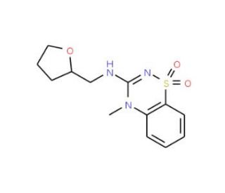 4-Methyl-3-[(tetrahydrofuran-2-ylmethyl)amino]-4H-1,2,4-benzothiadiazin-1,1-dioxide - chemical structure image