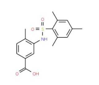 4-Methyl-3-(2,4,6-trimethyl-benzenesulfonylamino)-benzoic acid - chemical structure image