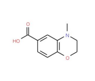 4-Methyl-3,4-dihydro-2H-1,4-benzoxazine-6-carboxylic acid - chemical structure image