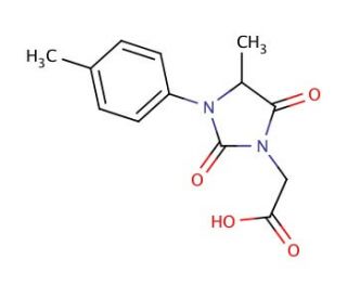[4-methyl-3-(4-methylphenyl)-2,5-dioxoimidazolidin-1-yl]acetic acid - chemical structure image