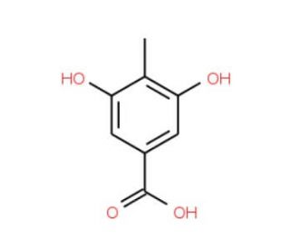 4-Methyl-3,5-dihydroxy benzoic acid (CAS 28026-96-2) - chemical structure image