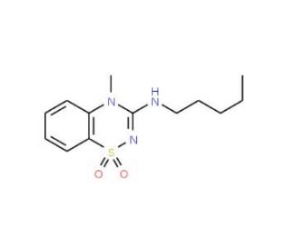 4-Methyl-3-(pentylamino)-4H-1,2,4-benzothiadiazin-1,1-dioxide - chemical structure image