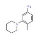 4-Methyl-3-piperidin-1-yl-phenylamine - chemical structure image