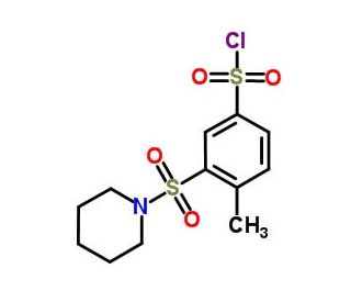 4-methyl-3-(piperidin-1-ylsulfonyl)benzenesulfonyl chloride - chemical structure image