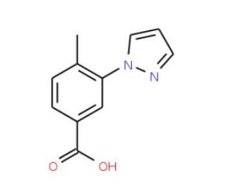 4-Methyl-3-pyrazol-1-yl-benzoic acid - chemical structure image
