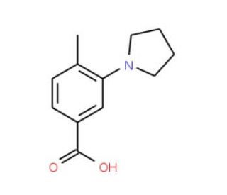 4-Methyl-3-pyrrolidin-1-yl-benzoic acid - chemical structure image