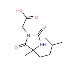 [4-methyl-4-(3-methylbutyl)-2,5-dioxoimidazolidin-1-yl]acetic acid - chemical structure image