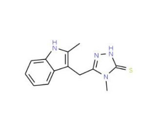 4-Methyl-5-(2-methyl-1H-indol-3-ylmethyl)-2,4-dihydro-[1,2,4]triazole-3-thione (CAS 436096-84-3) - chemical structure image