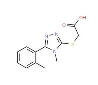 {[4-Methyl-5-(2-methylphenyl)-4H-1,2,4-triazol-3-yl]sulfanyl}acetic acid - chemical structure image