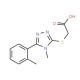 {[4-Methyl-5-(2-methylphenyl)-4H-1,2,4-triazol-3-yl]sulfanyl}acetic acid - chemical structure image