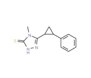 4-Methyl-5-(2-phenylcyclopropyl)-4H-1,2,4-triazole-3-thiol - chemical structure image