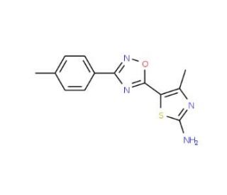 4-Methyl-5-[3-(4-methylphenyl)-1,2,4-oxadiazol-5-yl]-1,3-thiazol-2-amine (CAS 937681-59-9) - chemical structure image
