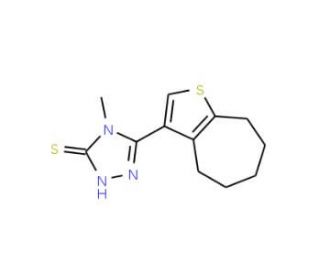 4-Methyl-5-(5,6,7,8-tetrahydro-4H-cyclohepta-[b]thien-3-yl)-4H-1,2,4-triazole-3-thiol - chemical structure image