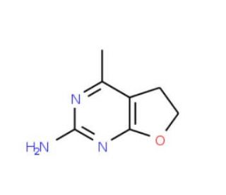 4-methyl-5,6-dihydrofuro[2,3-d]pyrimidin-2-amine (CAS 21585-10-4) - chemical structure image