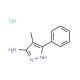 4-Methyl-5-phenyl-2H-pyrazol-3-ylamine hydrochloride - chemical structure image