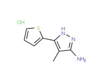 4-Methyl-5-thiophen-2-yl-2H-pyrazol-3-ylamine hydrochloride - chemical structure image