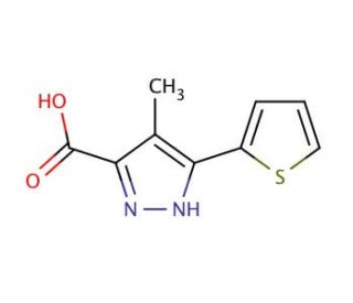 4-Methyl-5-thiophen-2-yl-2H-pyrazole-3-carboxylic acid - chemical structure image