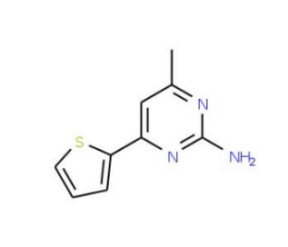 4-Methyl-6-(2-thienyl)-2-pyrimidinamine (CAS 26963-43-9) - chemical structure image